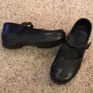 Sanita Black Mary Jane Clogs